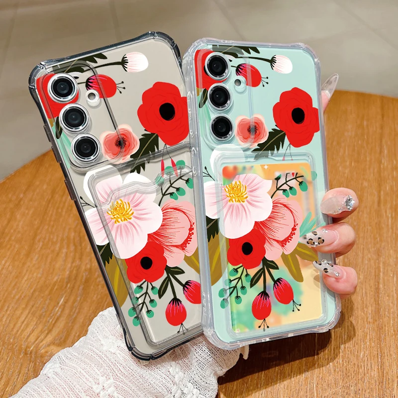 Big Red Flower Card Case