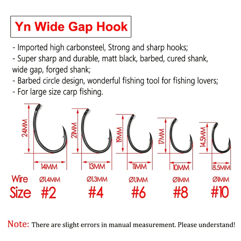 100pcs Coated Carp Fishing Hooks High Carbon Steel Fishhooks Matt Black  Sharrp Carp Hooks with Barb For Hair Rigs