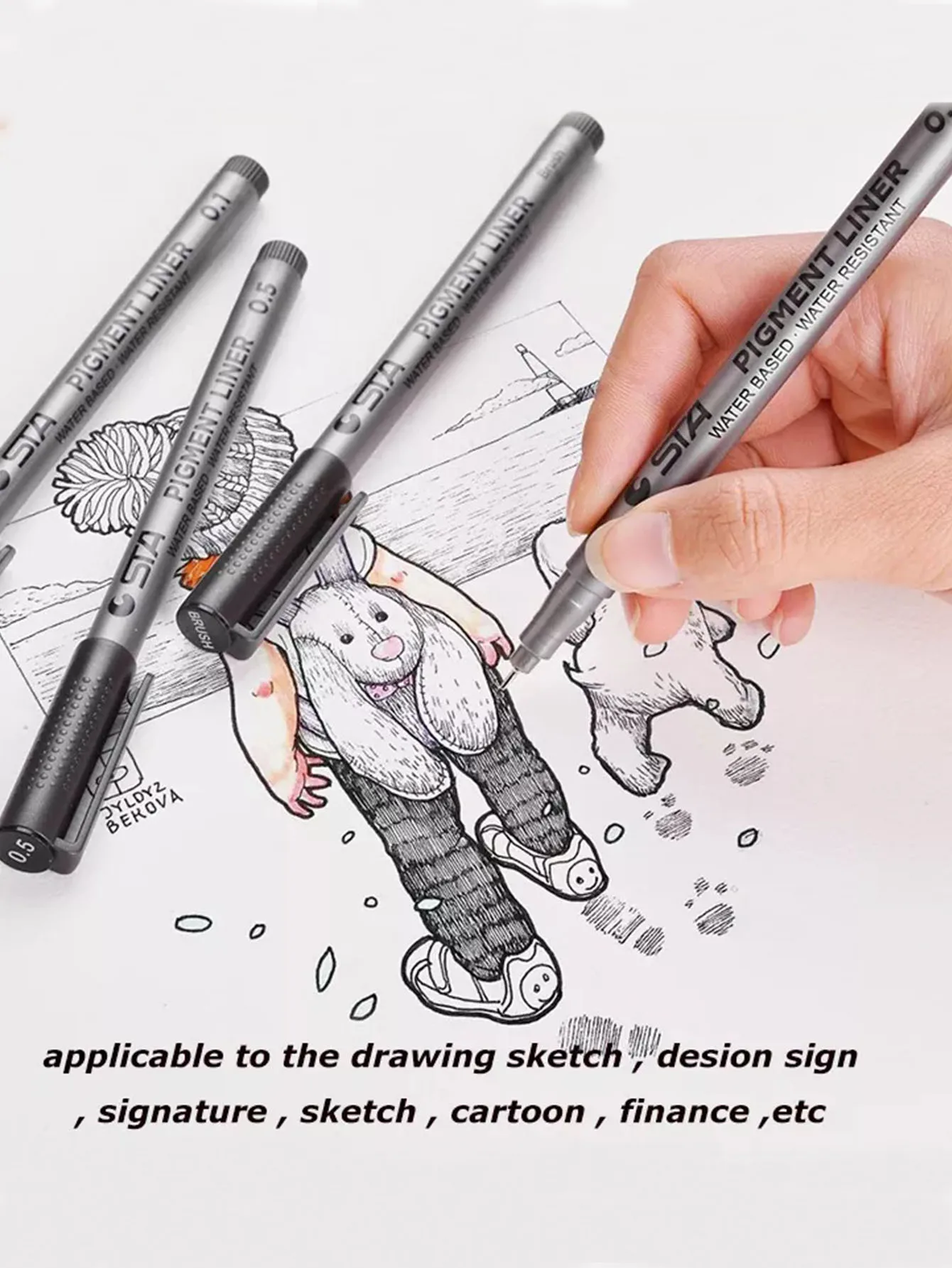 Black Micro-Pen Fineliner Ink Pens Waterproof Archival Ink Fine Point Micro  Drawing Pen for Art Watercolor, Sketching Multiliner