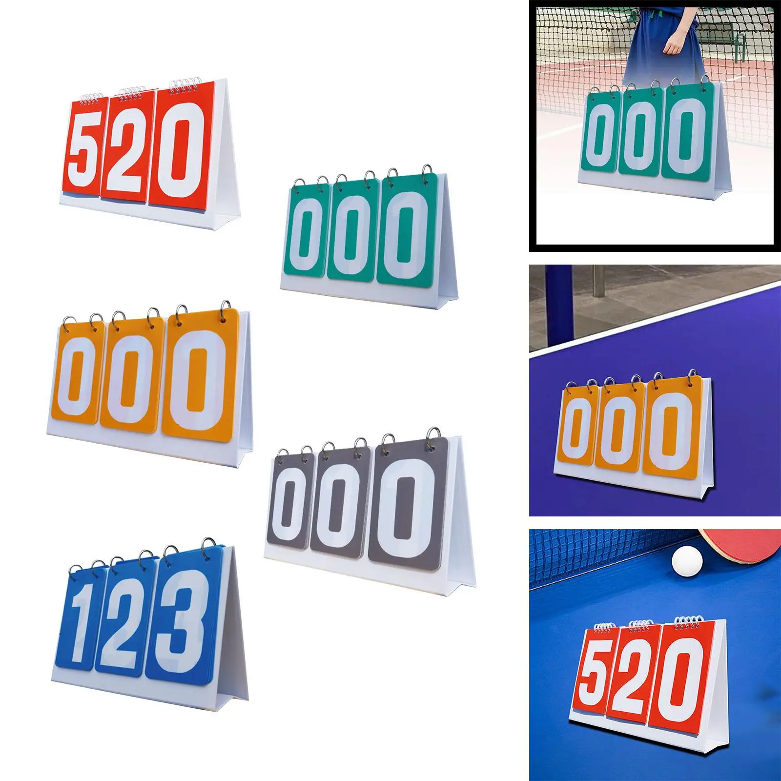 Score Counter Score Keeper Multipurpose Tabletop 3 digits Flip Number Board Table Flipper Basketball Baseball Sports Scoreboard