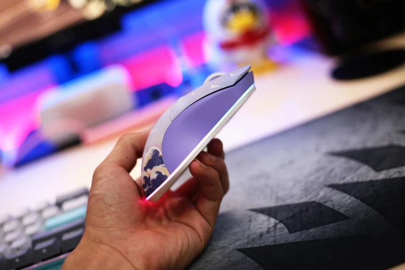 dareu sonho encontro mouse jogo sem fio rato roxo luz rgb leve jogo mouse com base de carregamento para menina