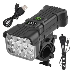 Rechargeable LED Bicycle Front Light with Horn for Enhanced Night Riding Safety (Black)