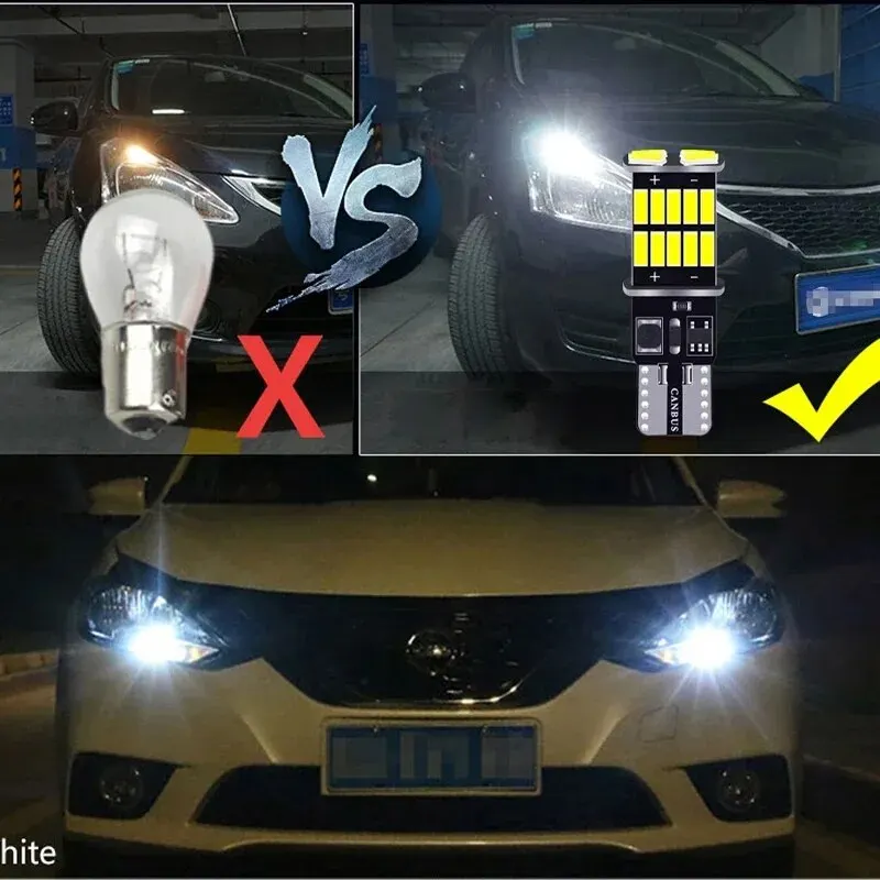 차량 내부 지도 돔 조명, 주차 조명, 자동 신호 램프, 오류 없음, 범용 흰색, T10 4014 26SMD W5W Canbus, 12V, 10PCs