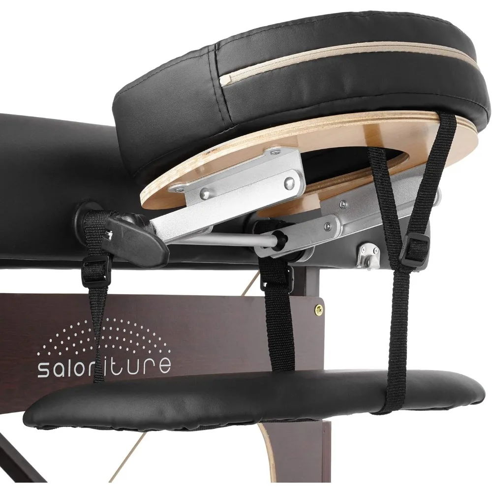Saloniture Professional Portable Lightweight Bi-Fold Memory Foam Massage Table with Reiki Panels-includes Headrest