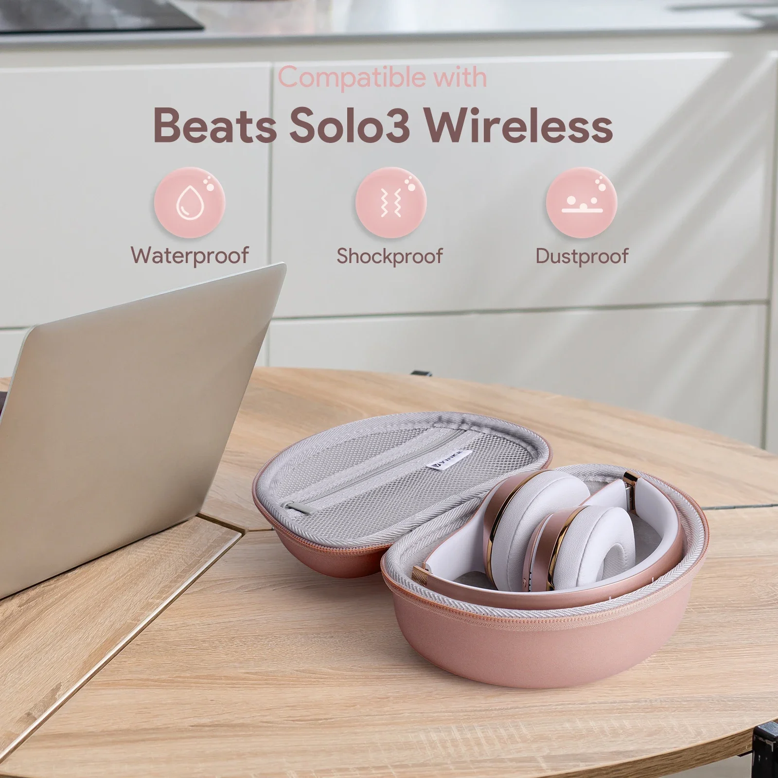 Travel Hard Case for Beats Solo3/Solo4 Headphones - Large Capacity Waterproof ＆ Shockproof Portable Storage Bag