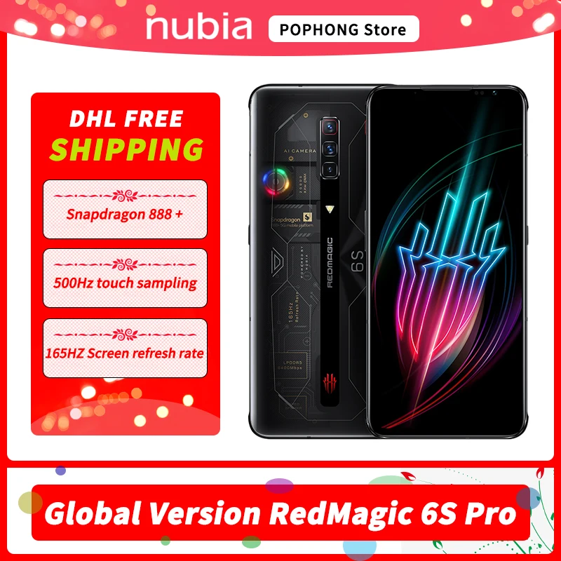 Игровой телефон NUBIA REDMAGIC 6S Pro DHL глобальная версия дюйма процессор Snapdragon 5G + 64