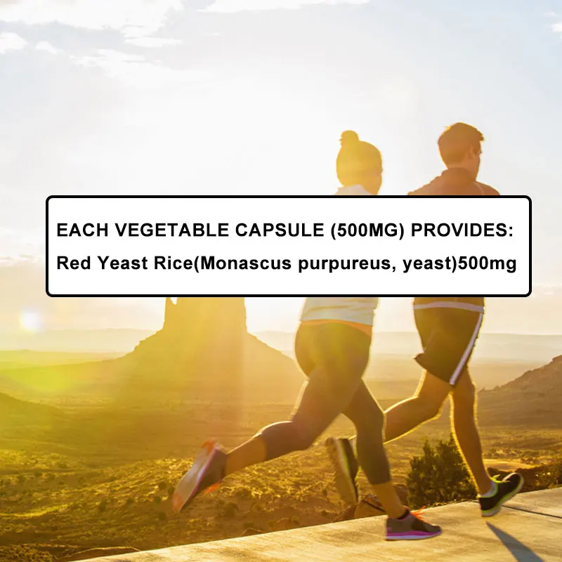Red Yeast Rice 500mg Vegetable Capsules, Healthy Cholesterol, Supports Healthy Blood Sugar, Cardiovascular and Cardioprotection
