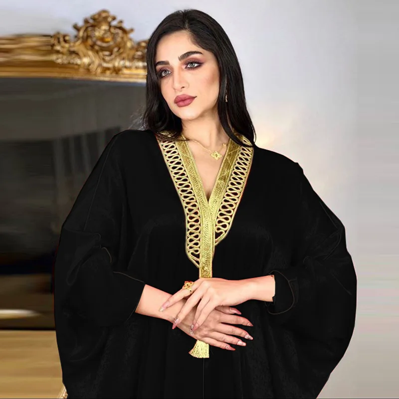 Women Arab Dubai Muslim Turkey Batwing Sleeve Robe Cardigan Abaya Long Muslim Women's Clothing