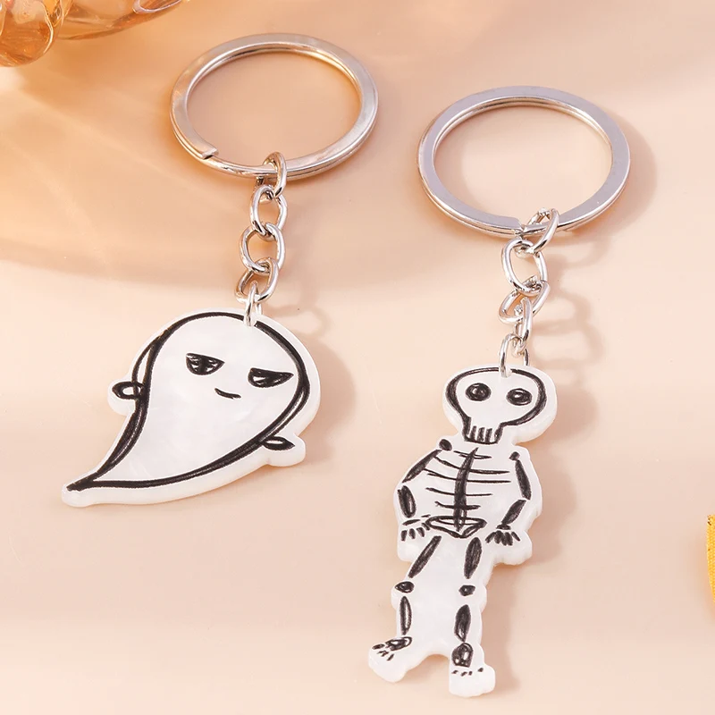 2 Stück Schädel Schlüssel bund Halloween Geist Krallen Schlüssel ring Anhänger für Männer Frauen Handtasche Dekor Charms DIY Schlüssel anhänger Schmuck Geschenke – Detail 16