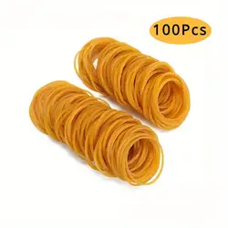 Vibrant Elastic Rubber Bands - Pack of 100 for Versatile Organization (Yellow)