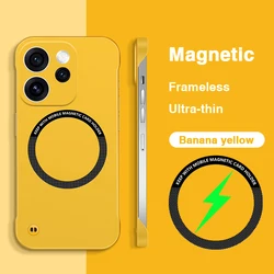 Sleek Magnetic Wireless Charging Phone Case - High - Quality Thin Back Cover with No Borders for OPPO reno15 Pro mini (Banana Yellow)