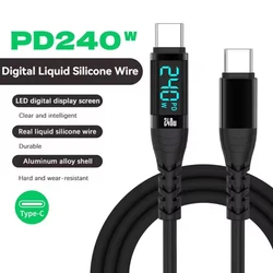 High - Speed Silicone USB - C to USB - C Charging Cable with Digital Display - 1.2m (Black)