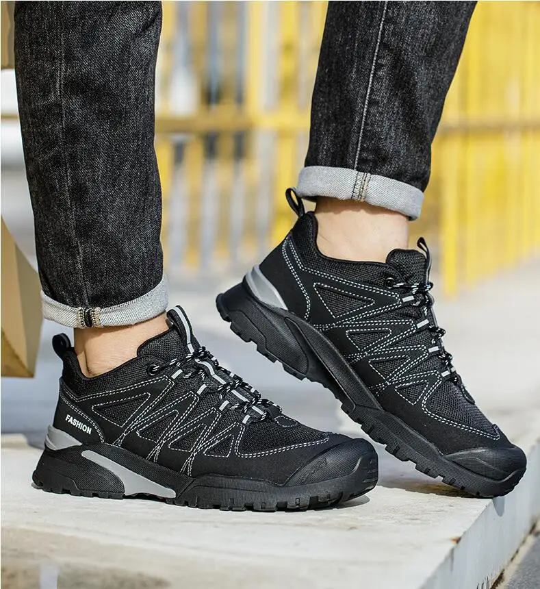 High-end Men's Steel Toe Safety Shoes Puncture-proof Work Boots_voghion.com