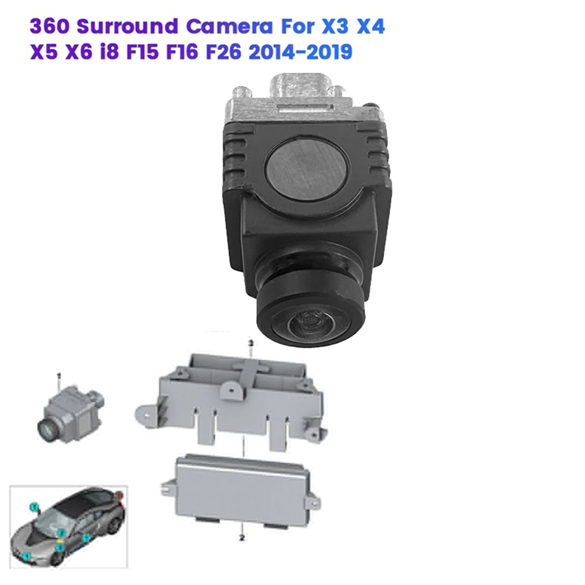 New 360&deg; Surround Camera 66539388797 66539360369 for BMW X3 X4 X5 X6 I8 F15 F16 F26 2014- Rear View Mirror Camera