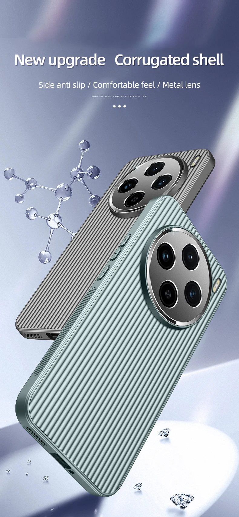 Coque de téléphone Oppo Find X7 X6 Reno 11 10 Pro Ultra 3D Stripe Metal Cover Protect Camera Matte Soft Shell Antifall NonSlip Funda_voghion.com