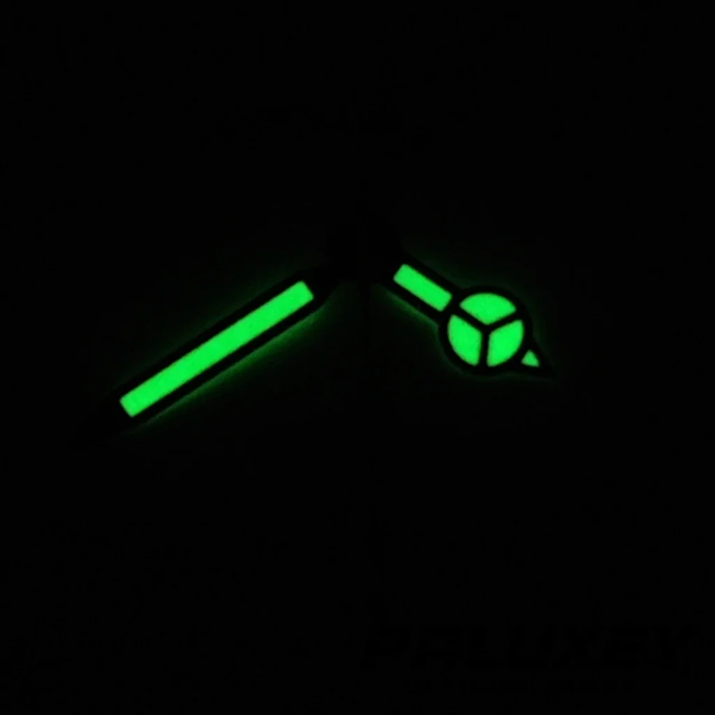Green Luminous Multi-Color Watch Hands with Silver Accents