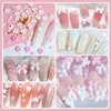 Mixed Acrylic Bowknot 3D Nail Art Decorations Flower Resin Charms Gold Beads Caviar Pearl Mixed Rhinestones Accessories Boxed 4