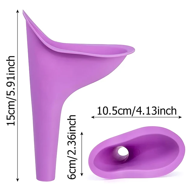 Reusable Silicone Funnel Set 1PC Pink/Purple Silicone Stand Up Pee Funnel with Random Color Storage Box Travel Camping Hotel ZYF 6