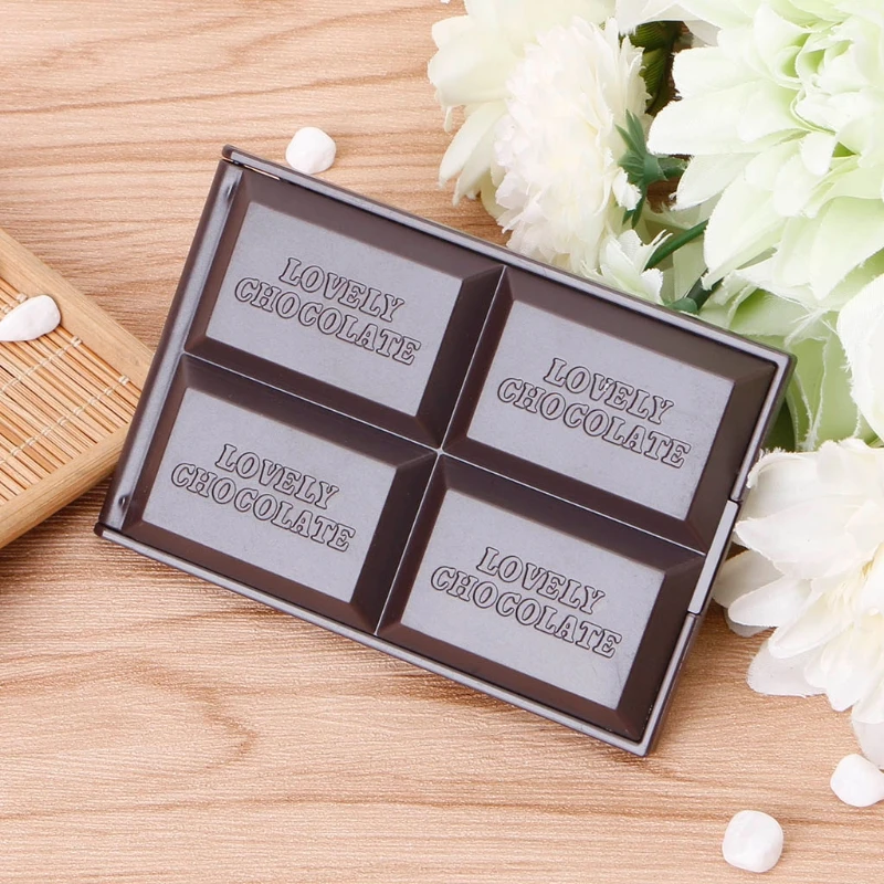 

Foldable Compact Mirror Portable Makeup Mirror Chocolate Square Hand Mirror Makeup Vanity Mirror Pocket Cosmetic Mirrors