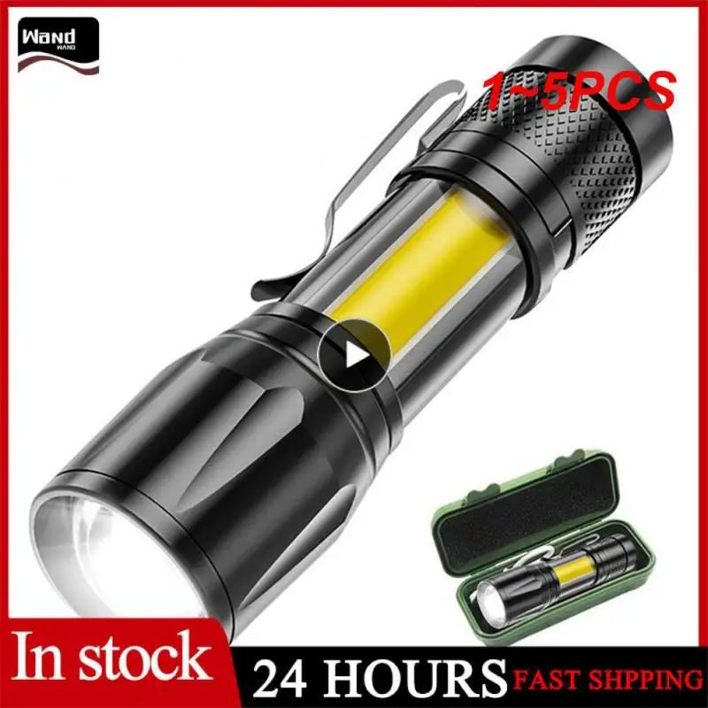 

1~5PCS Portable rechargeable zoom led flashlight XP-G Q5 Lamp Lantern 2000Lumen Adjustable Penlight Waterproof mini Led