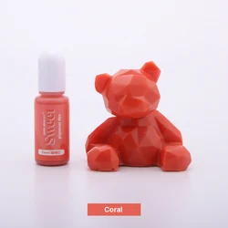 Vibrant 10ML Solid Color Resin Pigment for DIY Crafts and Jewelry Making (Coral)