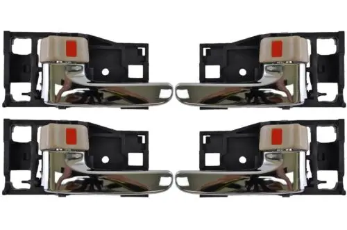 

Inner Inside Door Handle Brown Knob Chrome Lever Front Rear Left Right Set of 4 69205-AC010-A0 69206-AC010-A0