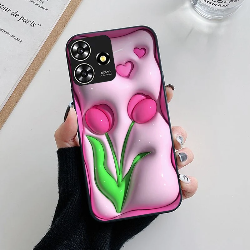Floral Painted Silicone Case – Stylish TPU Cover