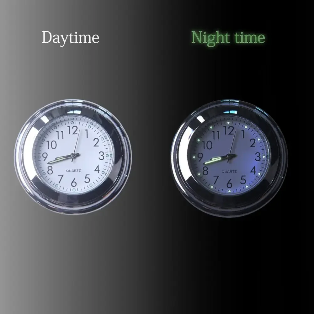 Motorcycle Handlebar Clock Thermometer 1/2pcs 22-25mm Luminous Waterproof Dial for Yamaha Kawasaki Etc