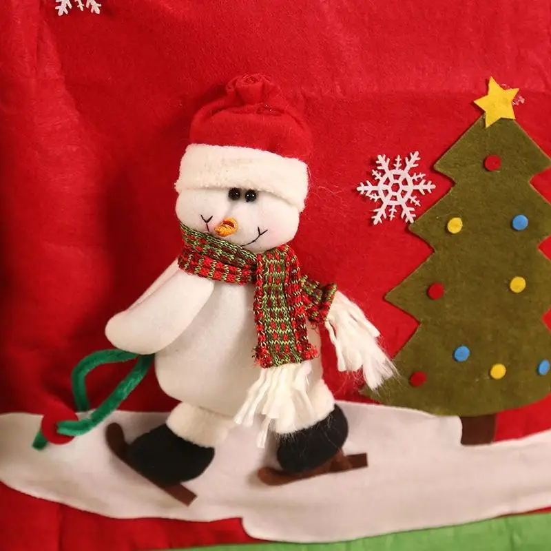 Christmas Decoration Chair Cover Santa Claus Snowman Reindeer Chair Cover Christmas Party Dinner Home Holiday Chair Decoration