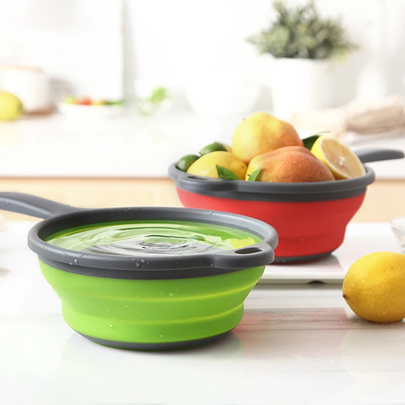 1400ML Creative Folding Kichen Water Scoop TPR Long Handle Collapsible Water Ladle Bathing Spoon, Portable Outdoor Scoops