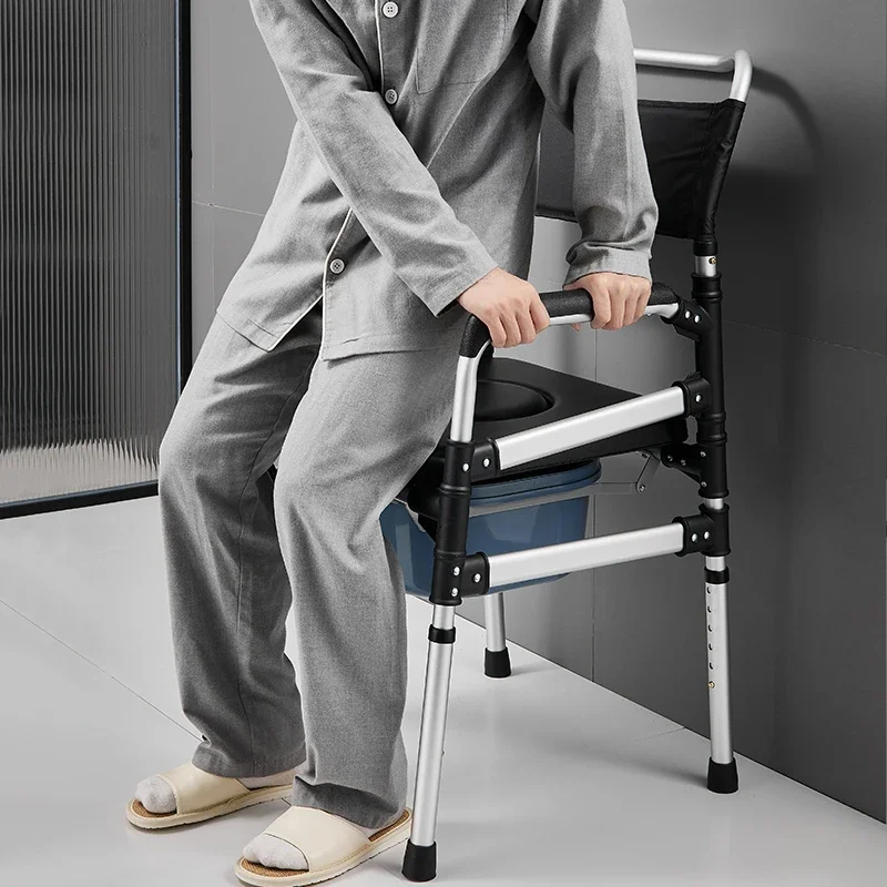 Portable Elderly Commode Chair - Foldable Toilet Seat, Easy Setup for Pregnant Women, Household Potty without Drilling 3