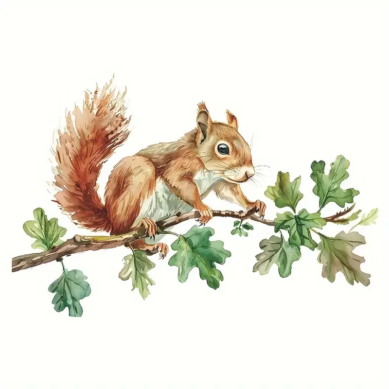Squirrel on a Branch Wall Stickers Decoration for Living Room, Wall, Bedroom, and Home Decor Car Decals Self-Adhesive