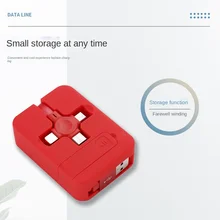 Creative Macaron Mobile Phone Bracket Telescopic, USB To Micro USB/Lightning/Type-C 3 In 1 Data Line Charging Line Storage Box