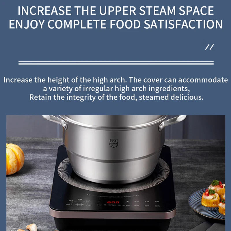 The United States household steamer 28cm three-layer increase 304 stainless steel gas stove induction cooker universal