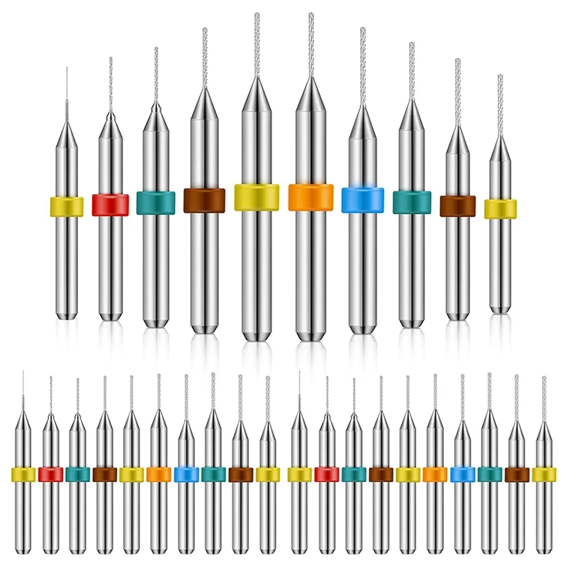 

Promotion! 30Pcs 0.3-1.2Mm Shank Tungsten Carbide Micro-Drill Bits Set Tungsten Steel PCB Print Circuit Board Flute CNC Router B