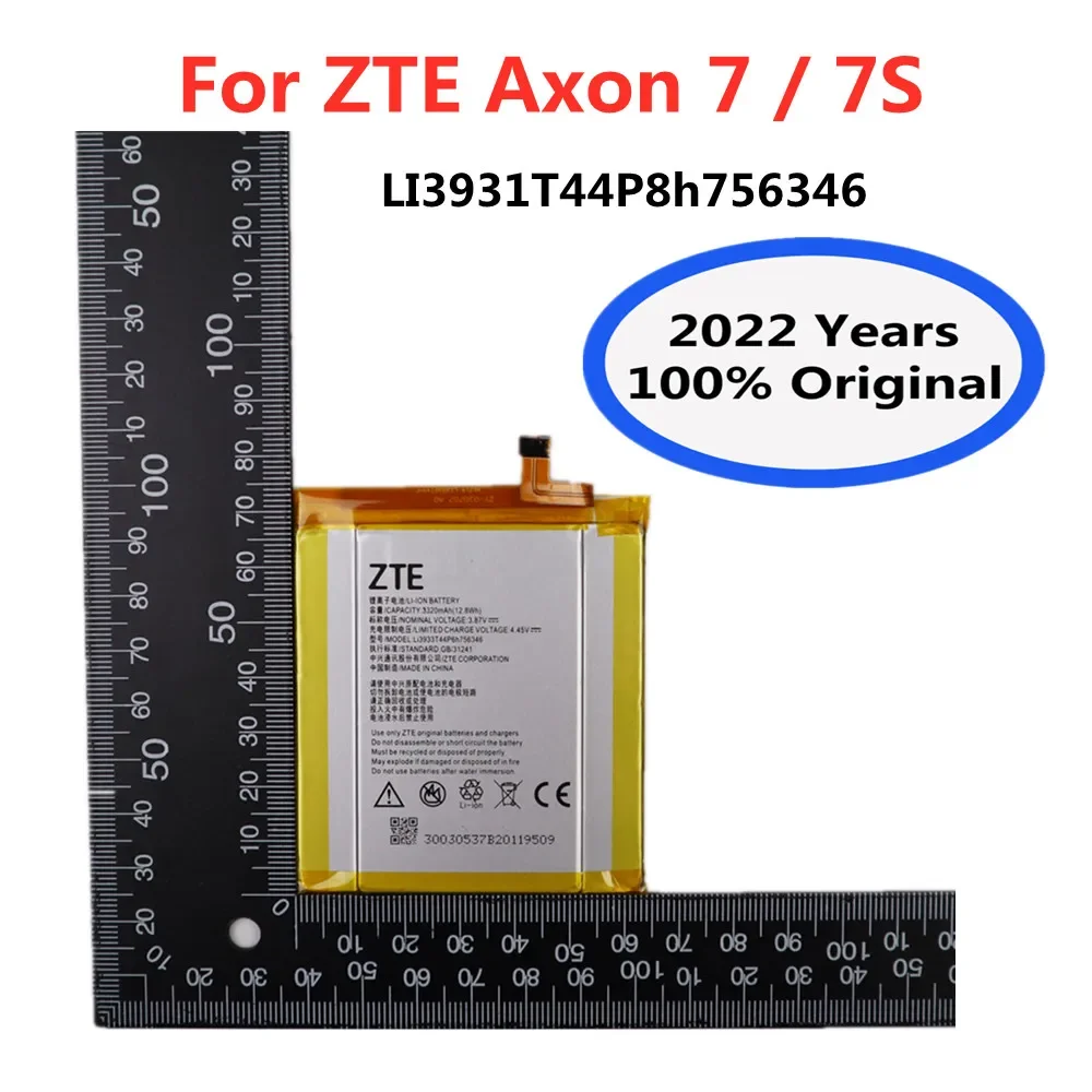 

2022 Years 100% Original LI3931T44P8h756346 Battery For ZTE Axon 7 7S 5.5inch A2017 3140mAh Smartphone Replacement Batteries