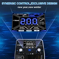 200Amp MIG Welder 120V 240V 5 in 1 Welding Machine, Multiprocess for Gasless Flux Core Synergy Dual Voltage Large LED Display 2