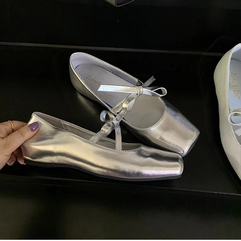 Designer Spring Flats Women's Ballet Shoes Comfort Soft Sole Shoes Outdoor Party Dress Female Slip On Shoes