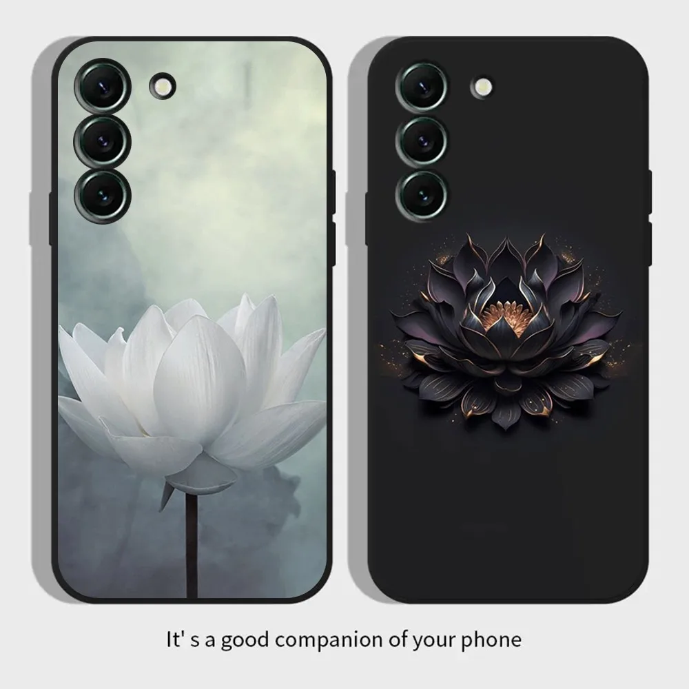 Custodia Per Telefono Flower Lotus Per Samsungs23,S22,S21,S20 Ultra Pro S10,S30Plus,20 Cover Ultra Nera