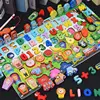 Montessori Educational Wooden Toys Children Busy Board Math Fishing Children's Wooden Preschool Montessori Toy Counting Geometry 1