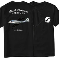 A-6 Intruder Attack Aircraft  Naval VA-35 Black Panthers Squadron T-Shirt Short Sleeve Casual 100% Cotton O-Neck Mens T-shirt 1