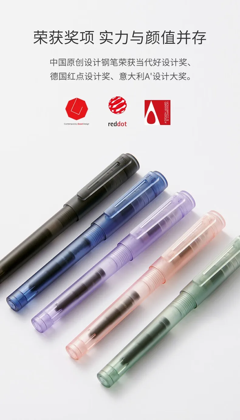 Kaco Füllfederhalter-Set, 0,5 mm EF-Feder, transparent, ру Pier, und Tintenbeutel, Caneta Tinteiro, Büro, Schule, Schreiben, Schreibwaren – Detail 7