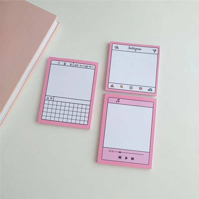 

50 Sheets Ins Style Cute Pink Memo Pad Non-sticky Notes Student Writing Pads Journal Decoration Stationery School Supplies