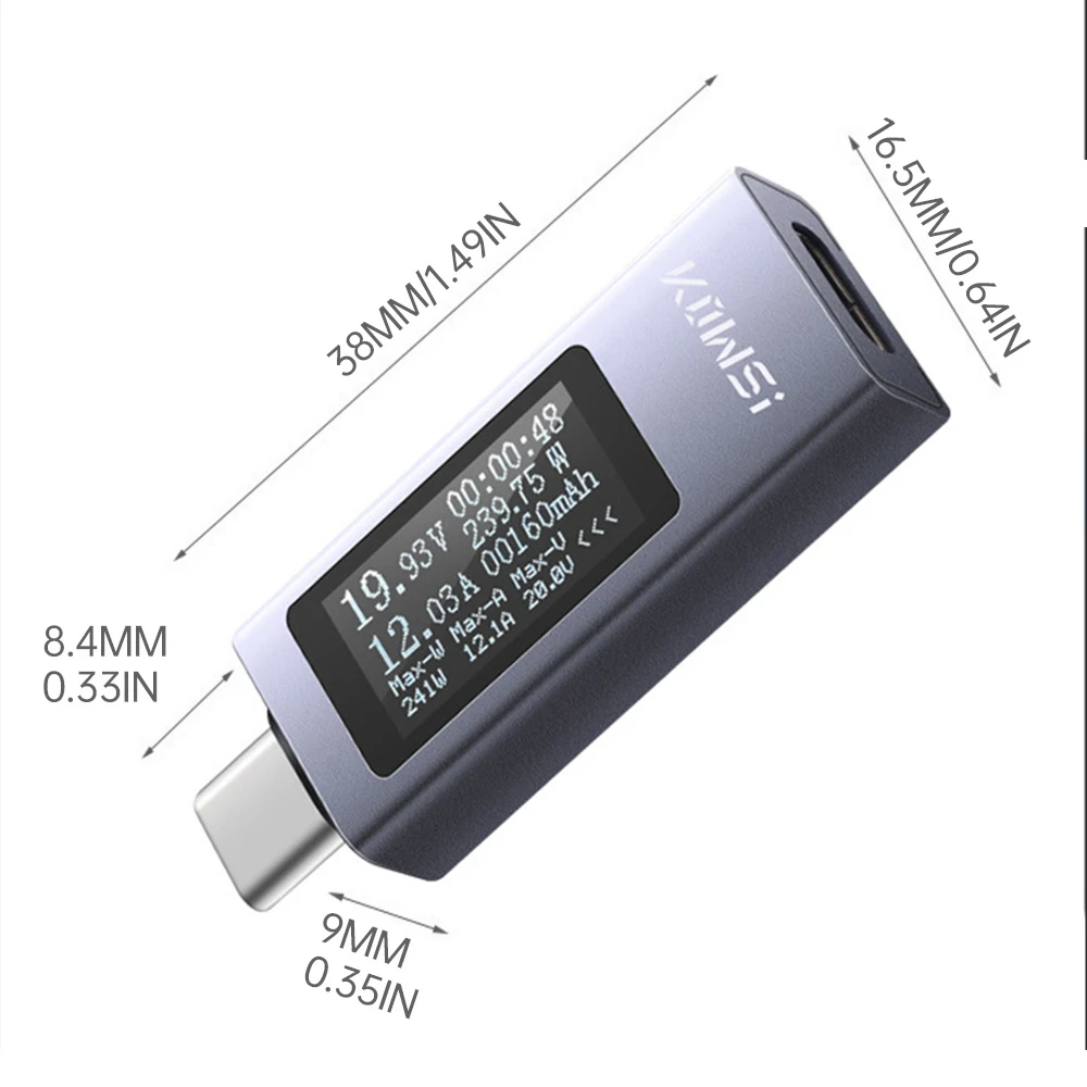 KWS-2301C KWS-2302C 다기능 디지털 디스플레이 DC 전압 전류 측정기 전력계 전화 충전 테스터 Type-C