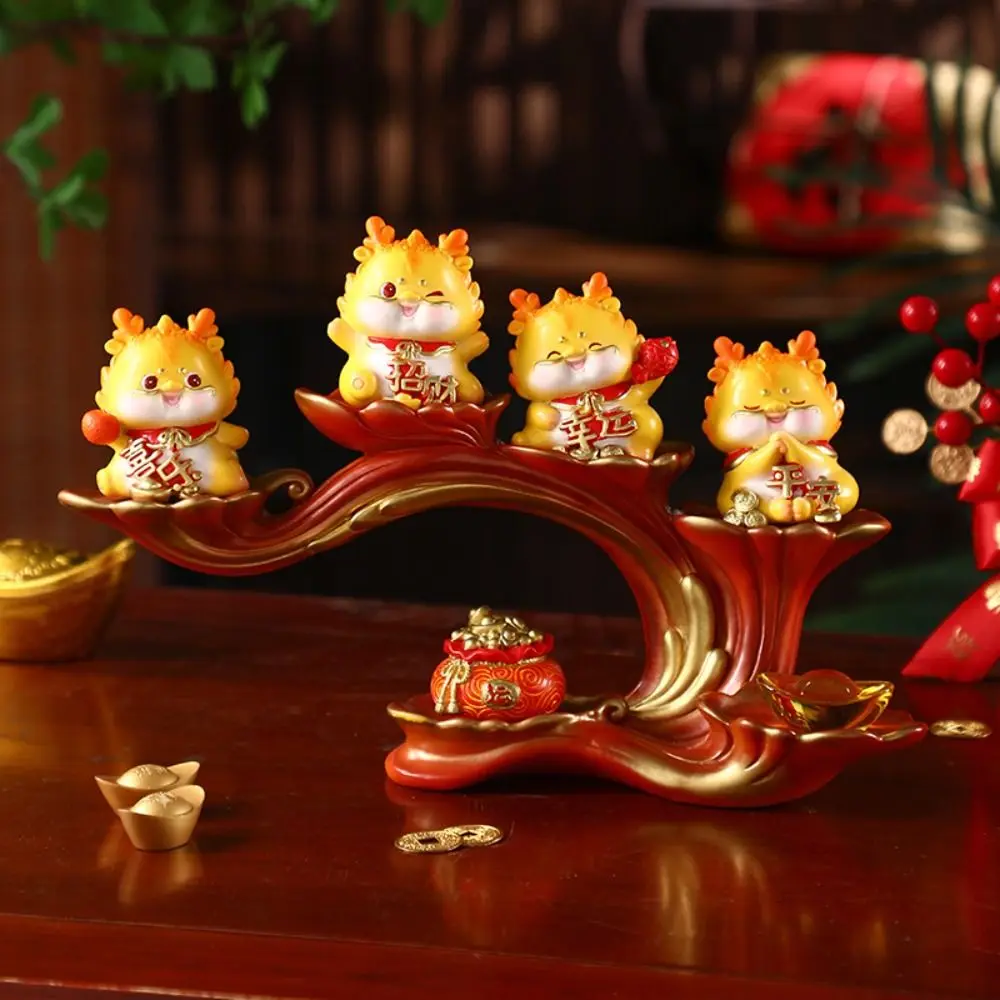 

Craft Dragon Statue Handmade Portable Resin Dragon Ornaments Microlandscape Miniature Zodiac Sculptures Spring Festival