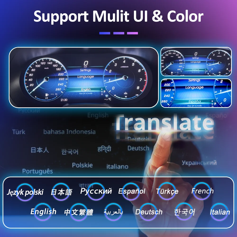 Panel de Instrumentos Digital LCD para Benz ML/GL/GLE/GLS/G W166/X166/W463 Años 2012-2018, Kit de Actualización de Panel de Instrumentos Virtual, Tacómetro, Velocímetro, Indicador de Combustible, Conexión Plug and Play 3