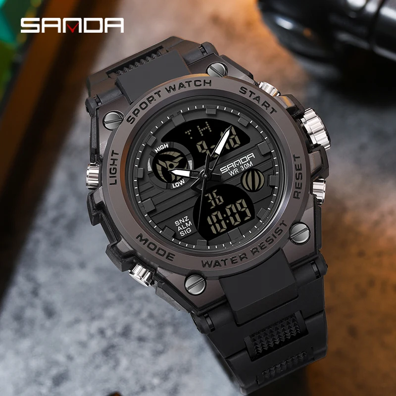 2023 Sports Men's Watches Top Brand Luxury Military Quartz SANDA 739 Watch Men Waterproof S Shock Male Clock relogio masculino