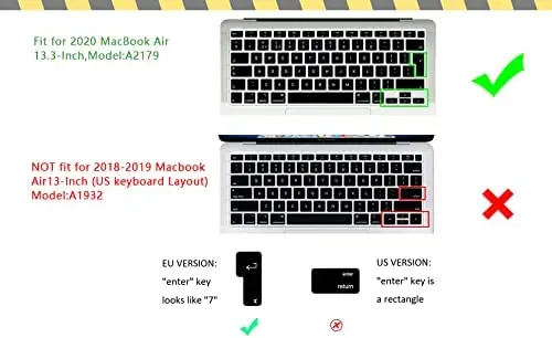 Redlai – housse de clavier en Silicone pour MacBook Air 13 pouces, modèle  A2179 A2337 M1, puce avec Touch ID, Version américaine - AliExpress