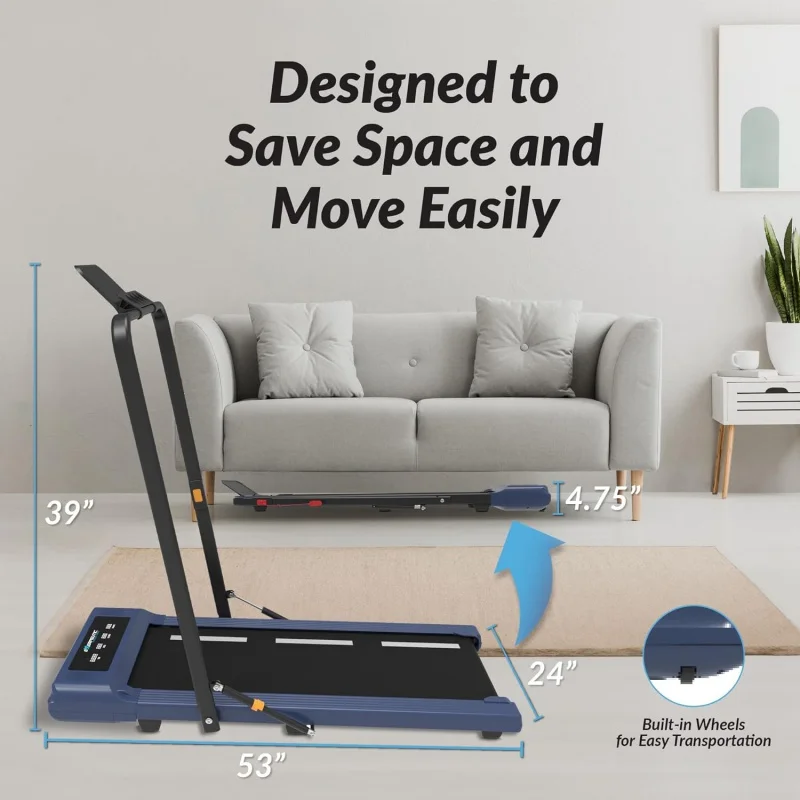 400 Lb. Capacity Heavy-Duty Walking/Jogging Exercise Treadmill-Home Gym Workout Equipment-Foldable Under Desk Design