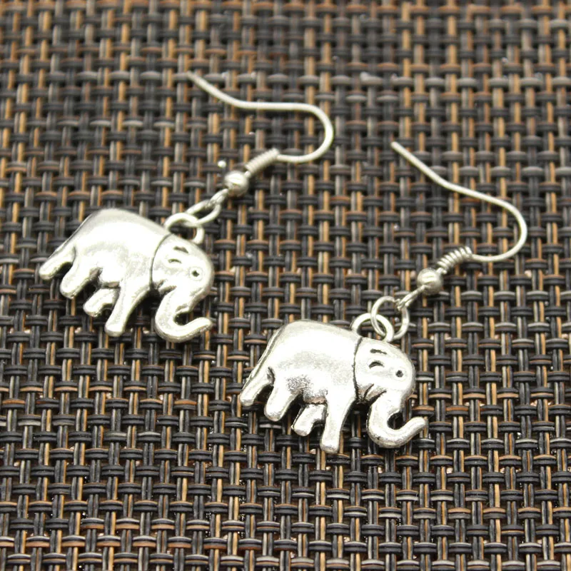 New Fashion Handmade Lovely Thailand Mounts Elephant Pendants Silver Color Earrings For Womens Style 3